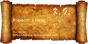 Kupecz Ilona névjegykártya